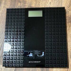 AccuWeight Black Glass Digital Bathroom Scale